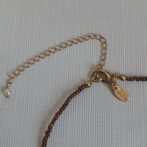 Lia Sophia Capri Jasper and Turquoise Faux Pearl Assorted Seed Beaded Necklace - Picture 7 of 8